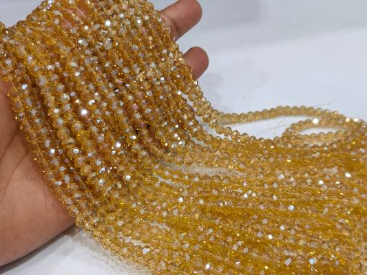 Citrine Hydro Quartz AB Mystic Coated Rondelle Faceted 6mm Beads Strand 15 inches