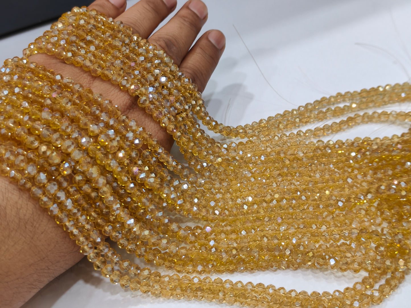 Citrine Hydro Quartz AB Mystic Coated Rondelle Faceted 6mm Beads Strand 15 inches