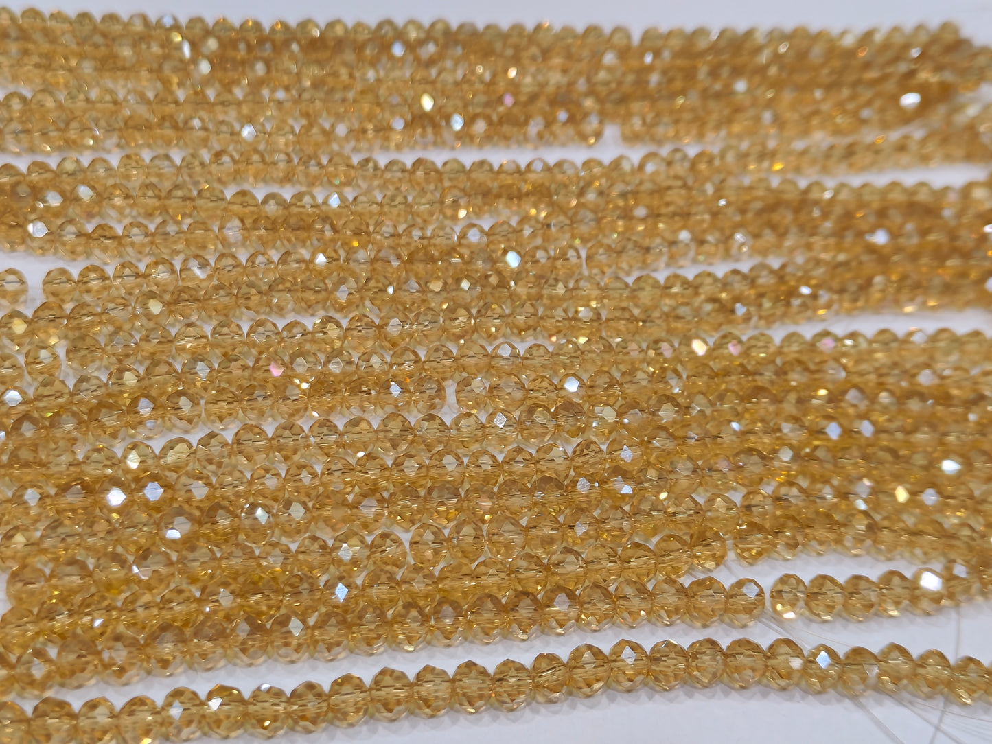 Citrine Hydro Quartz AB Mystic Coated Rondelle Faceted 6mm Beads Strand 15 inches