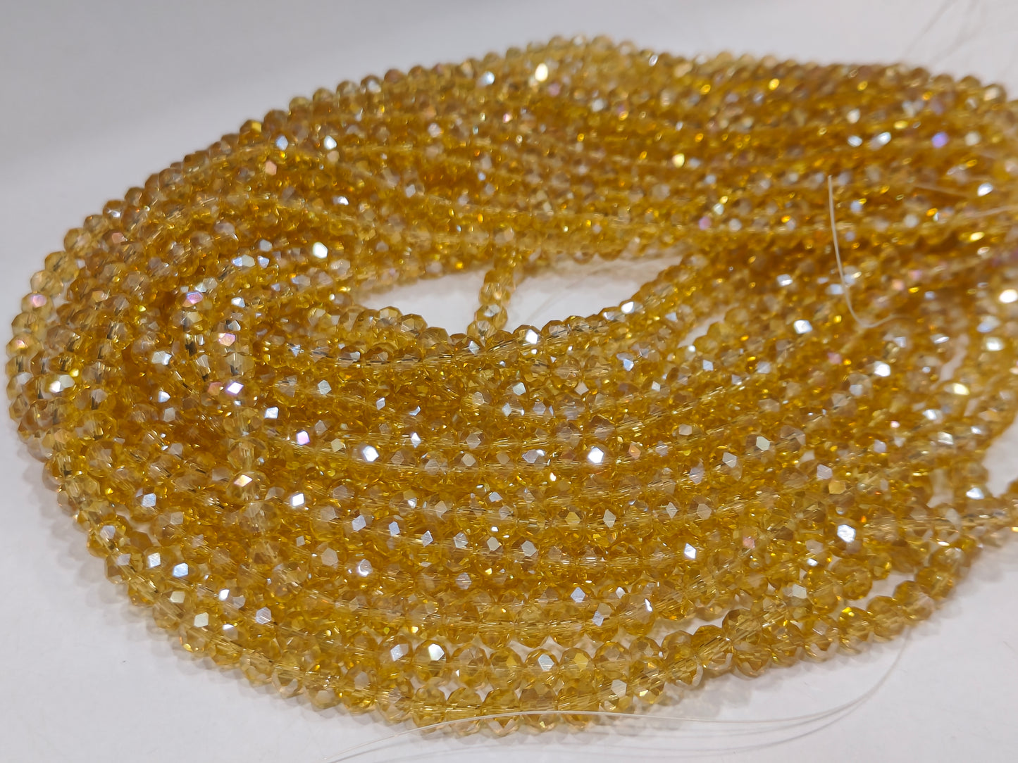 Citrine Hydro Quartz AB Mystic Coated Rondelle Faceted 6mm Beads Strand 15 inches