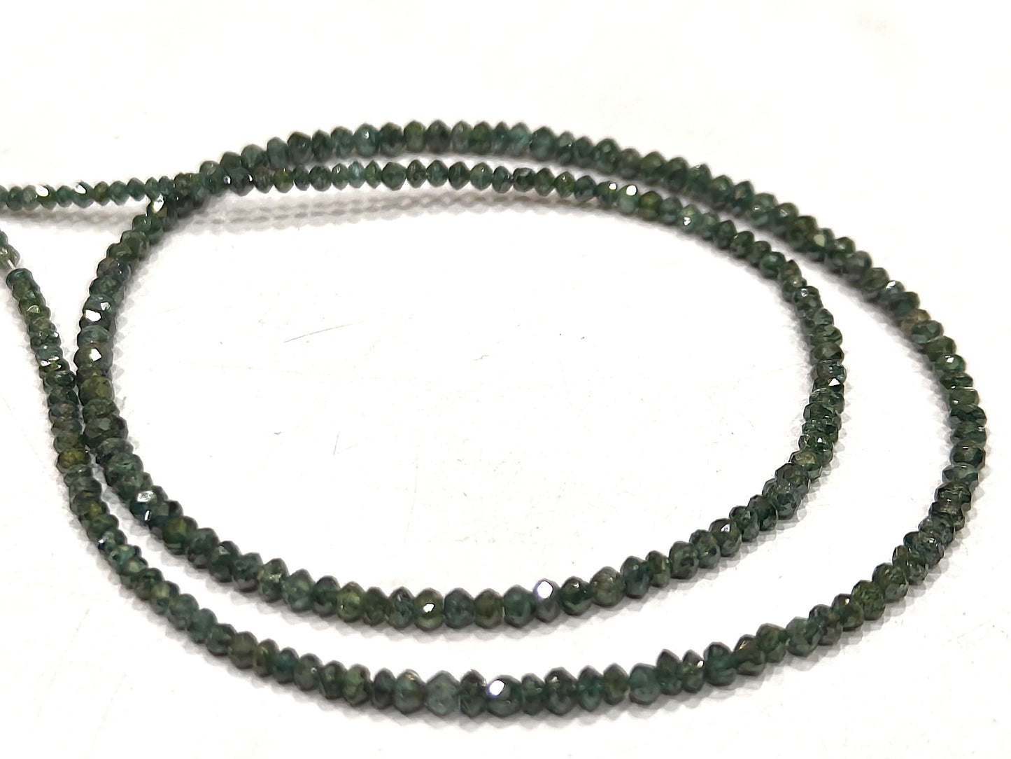 Natural Blue Diamond Rondelle Faceted Beads Certified Diamond beads Size 1.5mm to 2.5mm CHOOSE LENGTH