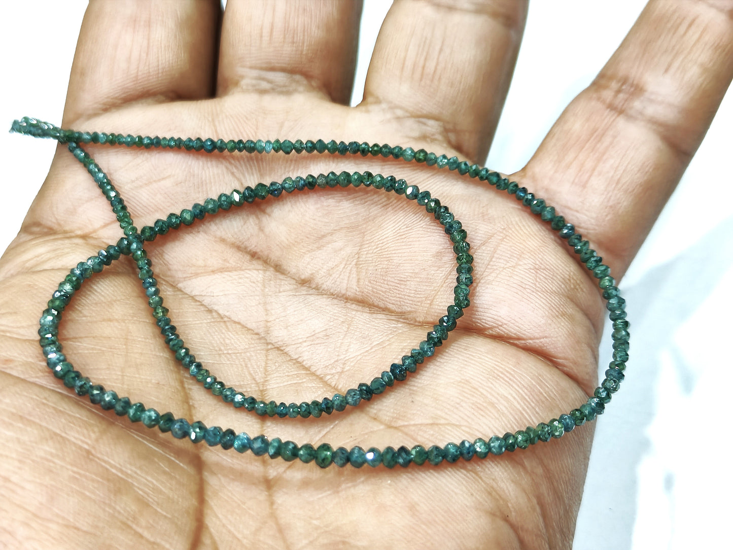 Natural Blue Diamond Rondelle Faceted Beads Certified Diamond beads Size 1.5mm to 2.5mm CHOOSE LENGTH