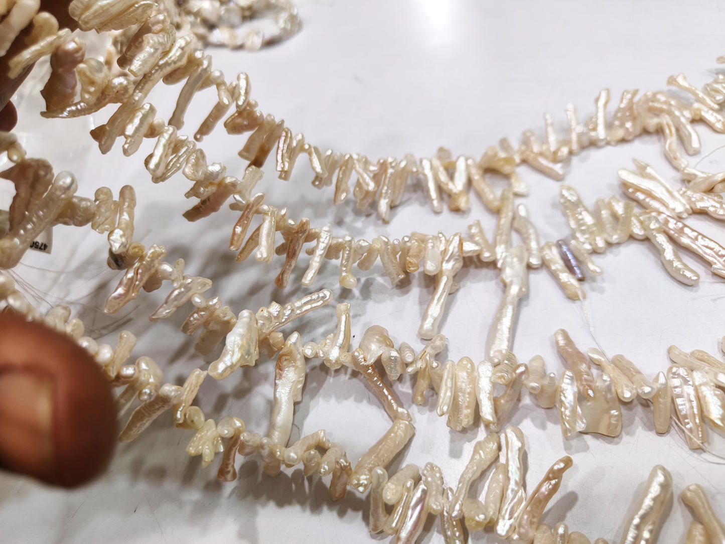 Natural Pearl Pencil Finger Shape 15 to 45mm Beads Sold per strand 16 inches