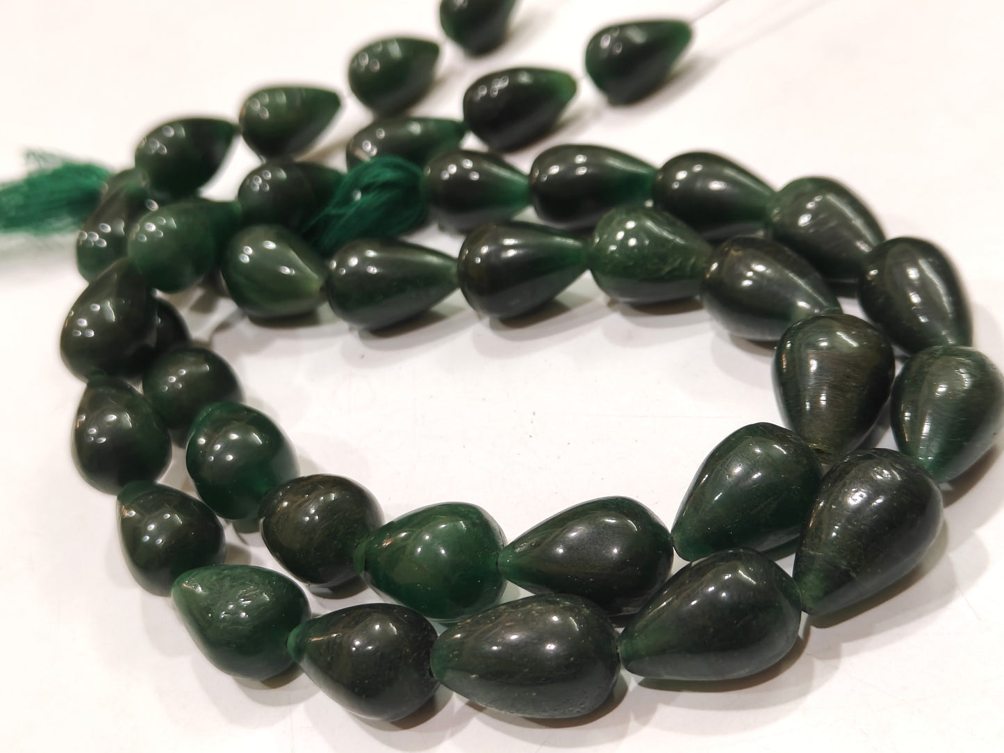 Natural Green Jade Teardrop Plain Smooth 10x15mm Approximately Sold Per Strand 8 Inches