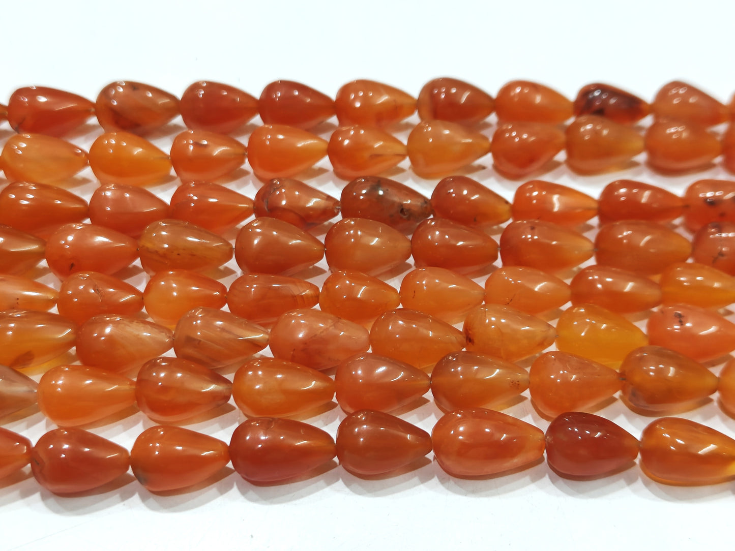 Natural Carnelian Teardrop Plain Smooth 10 x15mm Approximately Sold Per Strand 8 Inches