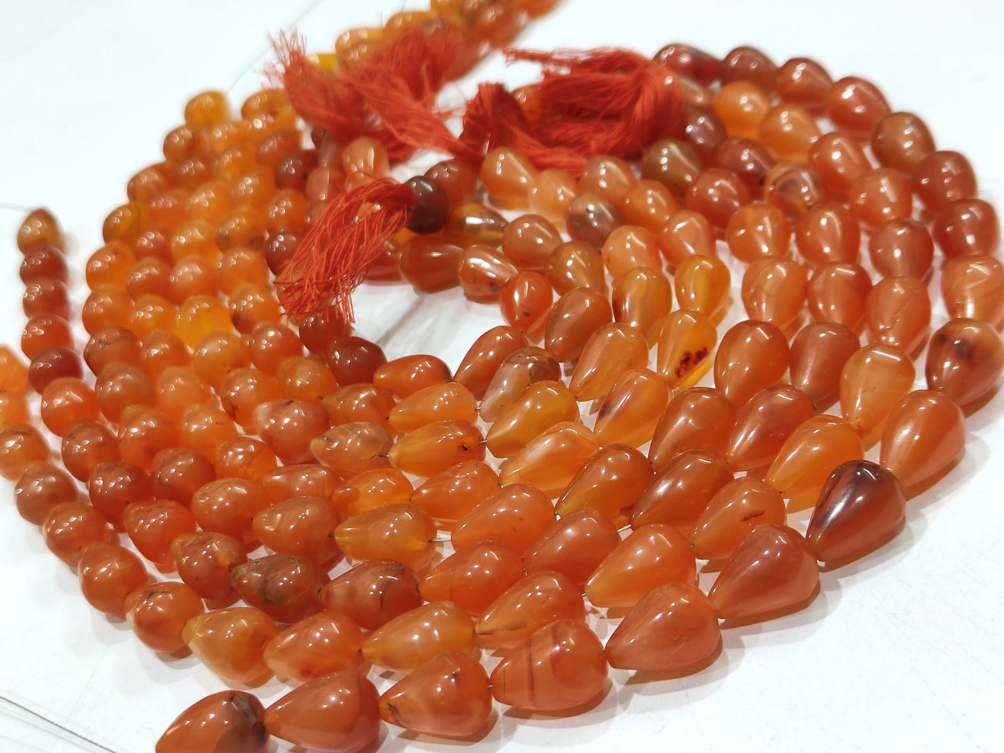 Natural Carnelian Teardrop Plain Smooth 10 x15mm Approximately Sold Per Strand 8 Inches