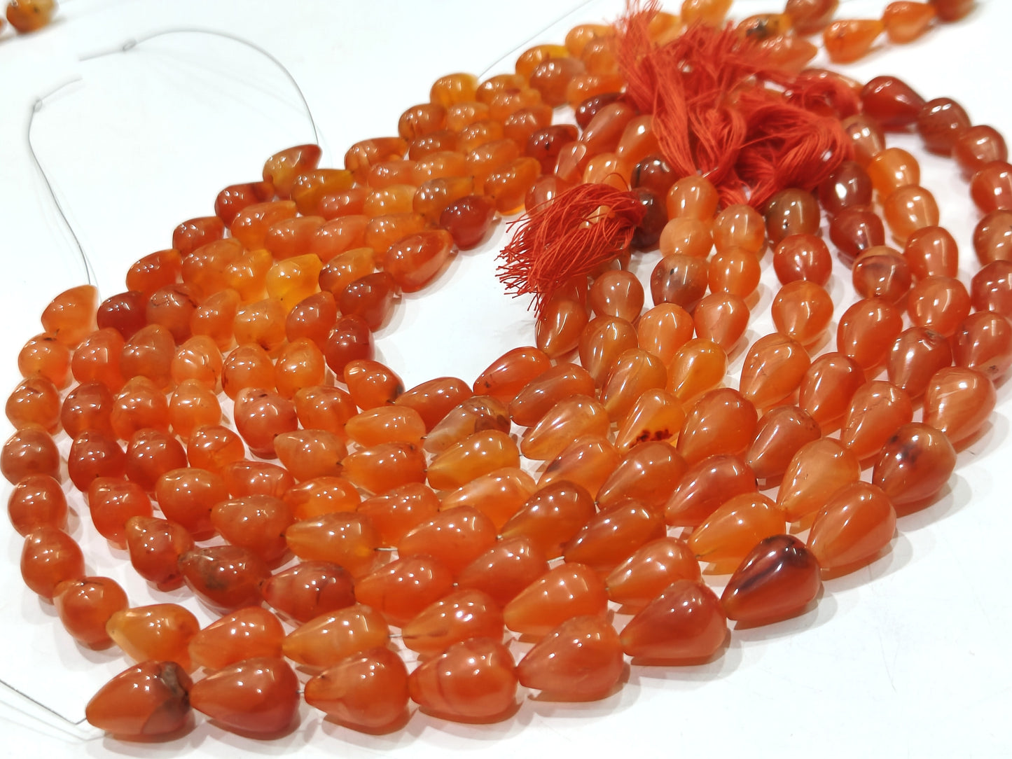 Natural Carnelian Teardrop Plain Smooth 10 x15mm Approximately Sold Per Strand 8 Inches