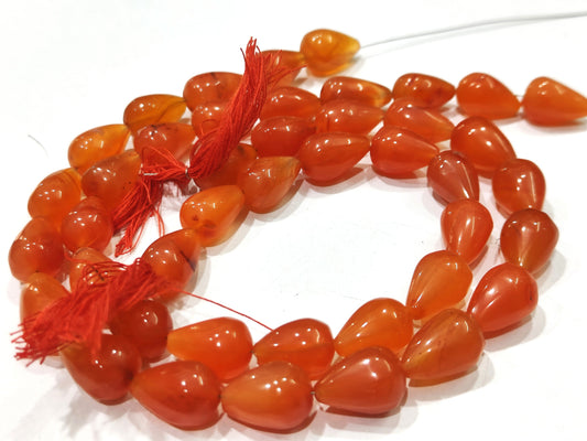 Natural Carnelian Teardrop Plain Smooth 10 x15mm Approximately Sold Per Strand 8 Inches