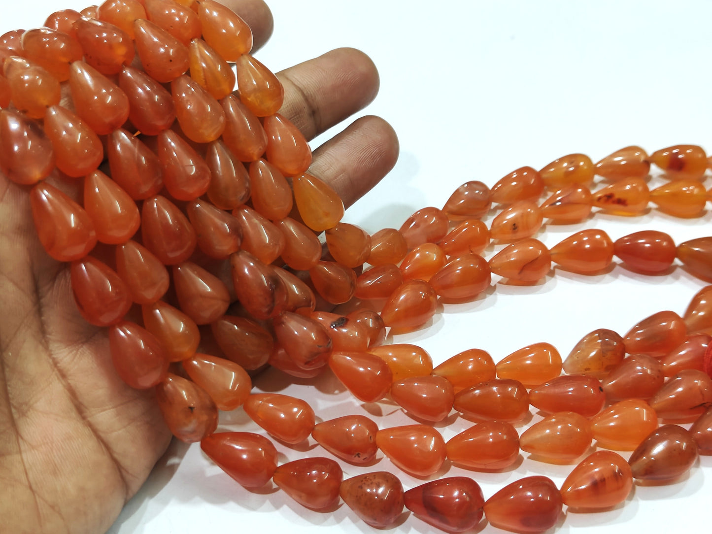 Natural Carnelian Teardrop Plain Smooth 10 x15mm Approximately Sold Per Strand 8 Inches