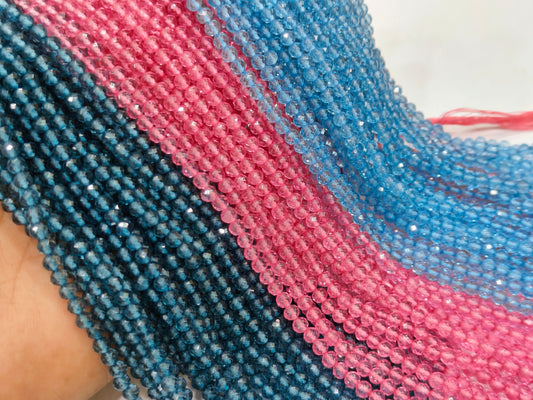 Natural Topaz Beads 4mm Round Faceted Sold Per Strand 13 inch long CHOOSE THE COLOR Pink Topaz London Blue Topaz Swiss Blue Topaz