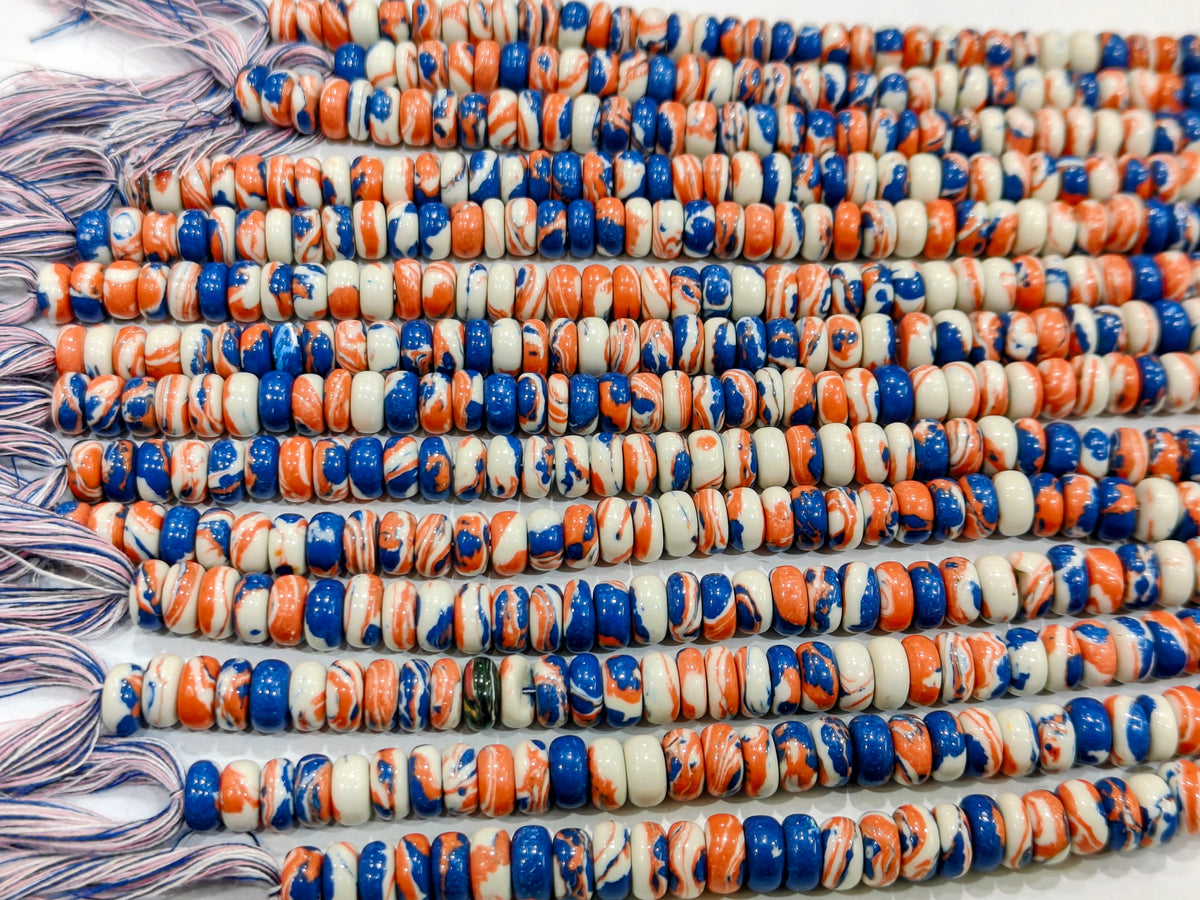 Fordite Agate Multi Color Gemstone Rondelle Plain Smooth Beads Sold per Strand 8 inches Long