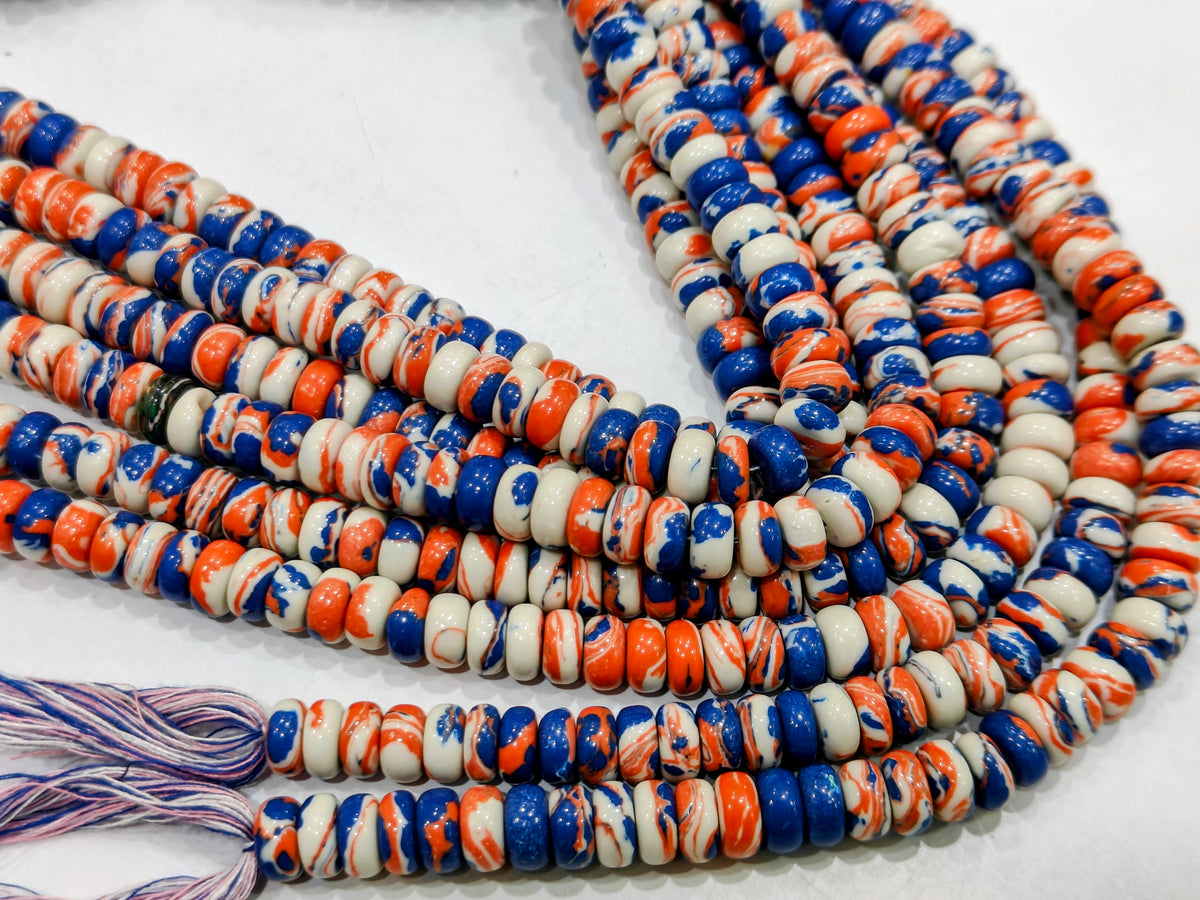 Fordite Agate Multi Color Gemstone Rondelle Plain Smooth Beads Sold per Strand 8 inches Long