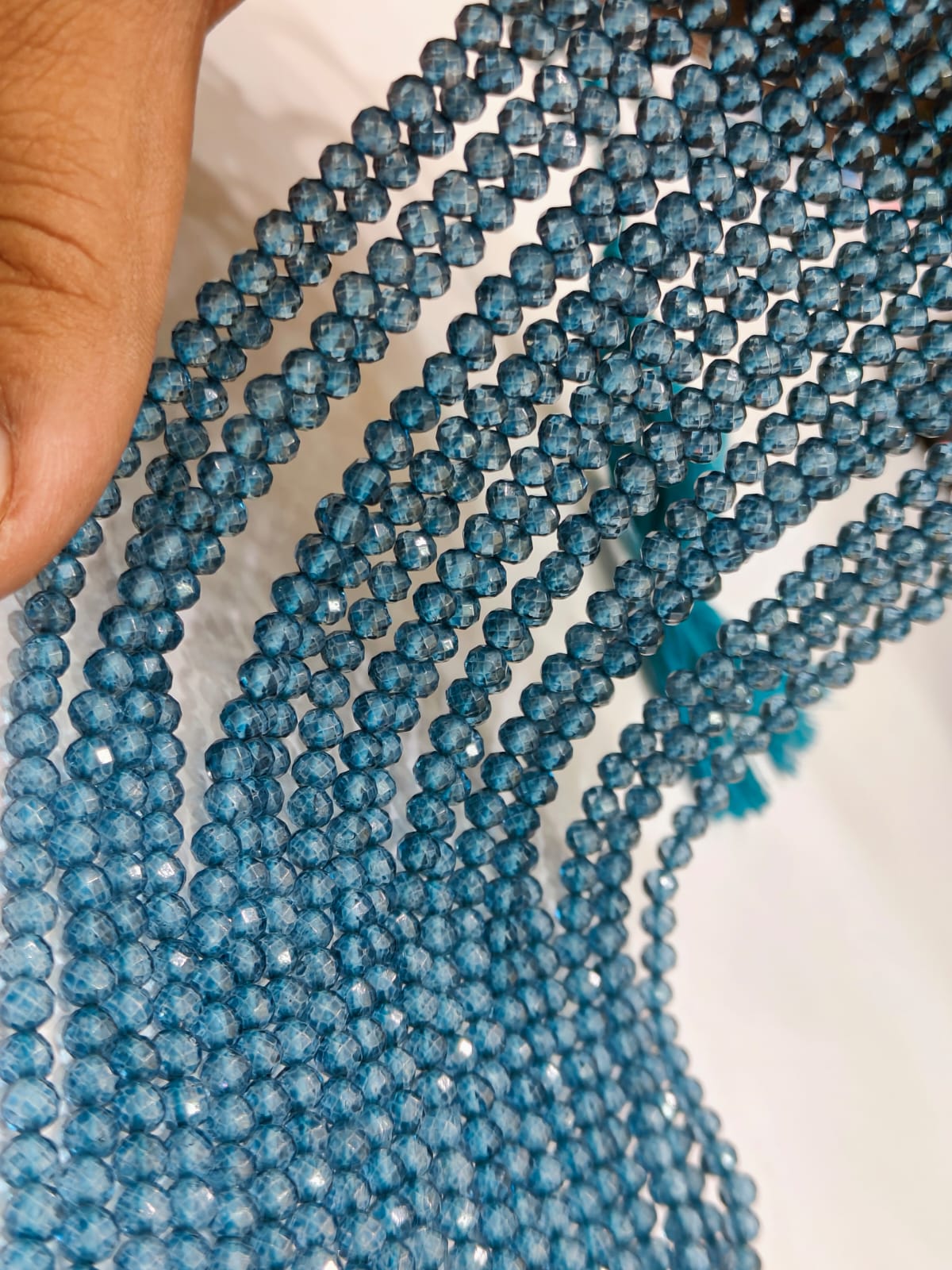 Natural London Blue Topaz Beads 4mm Round Faceted Sold Per Strand 13 inches long