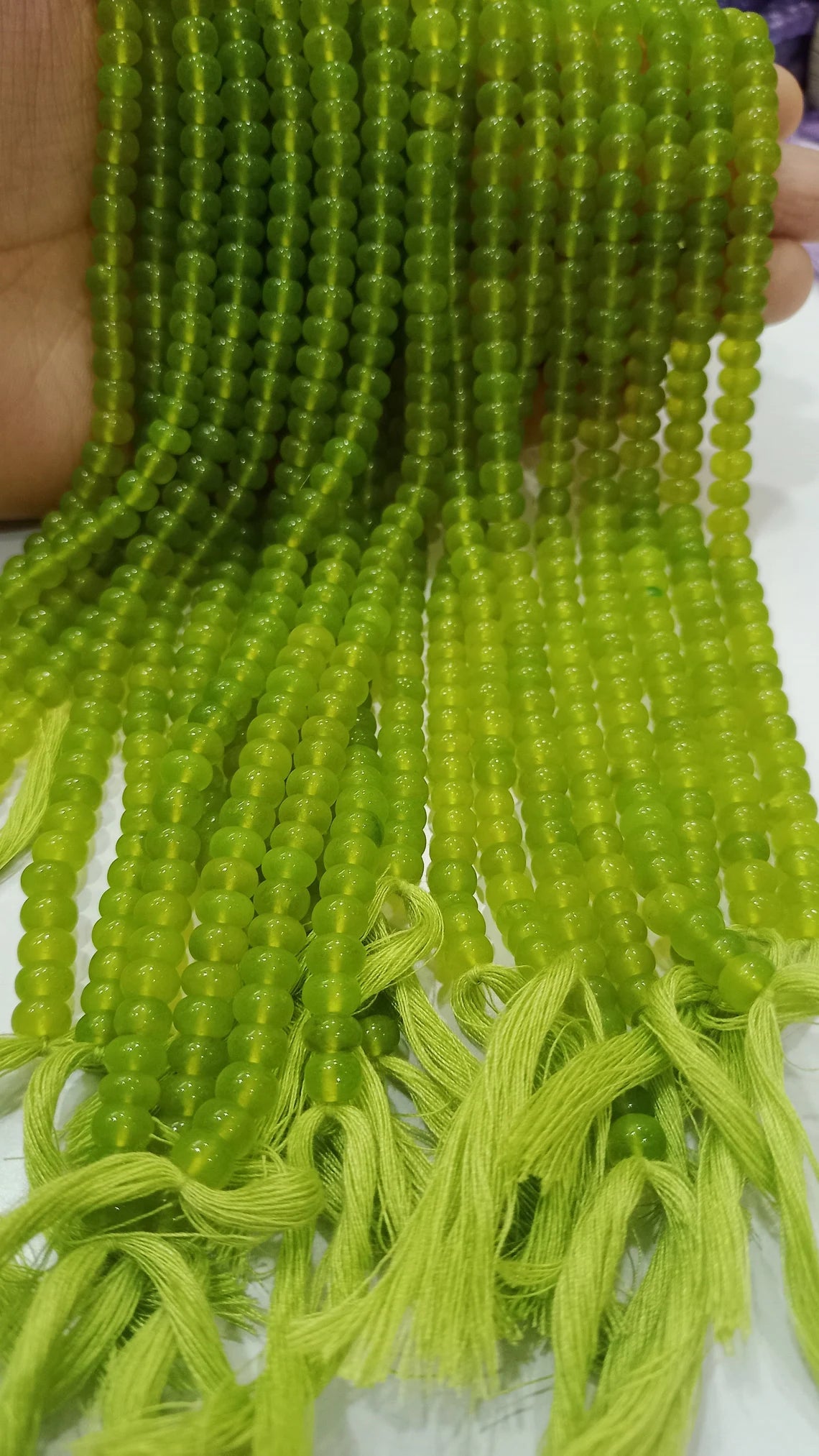 Natural Prehnite Chalcedony Rondelle Plain 6 & 8mm Beads Sold per Strand 8 inches