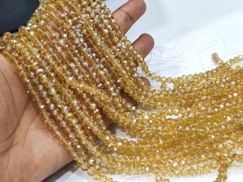 Citrine Hydro Quartz AB Mystic Coated Rondelle Faceted 6mm Beads Strand 15 inches