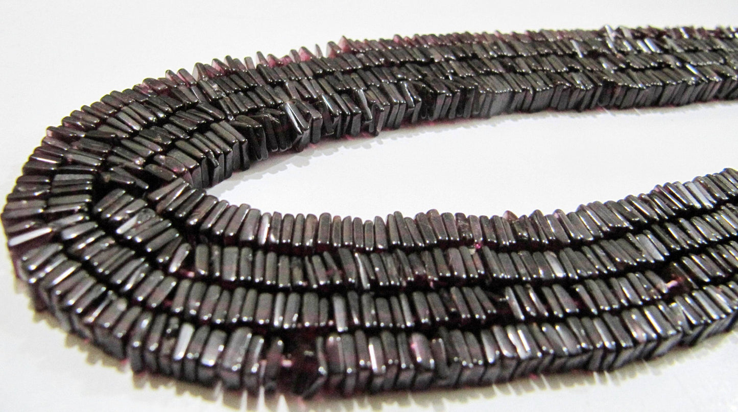Natural Garnet Gemstone Heishi Cut Square Shape Beads 4-5mm Gemstone Beads Strand 8 inch Long