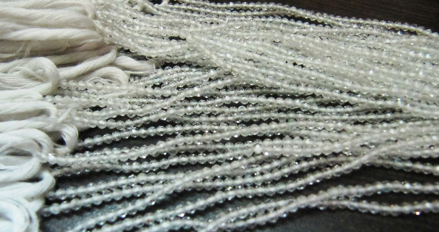 Natural White Topaz 2mm  Rondelle Faceted Gemstone Beads Strand 13 inches long High Quality Wholesale Prices