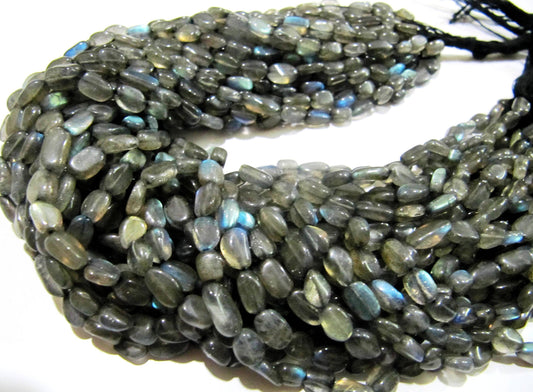 Natural Labradorite Oval Plain Smooth 6to10mm Beads Blue Flashy Strands 13 inch Long Top Quality Black Rainbow Jewelry making Gemstone Beads