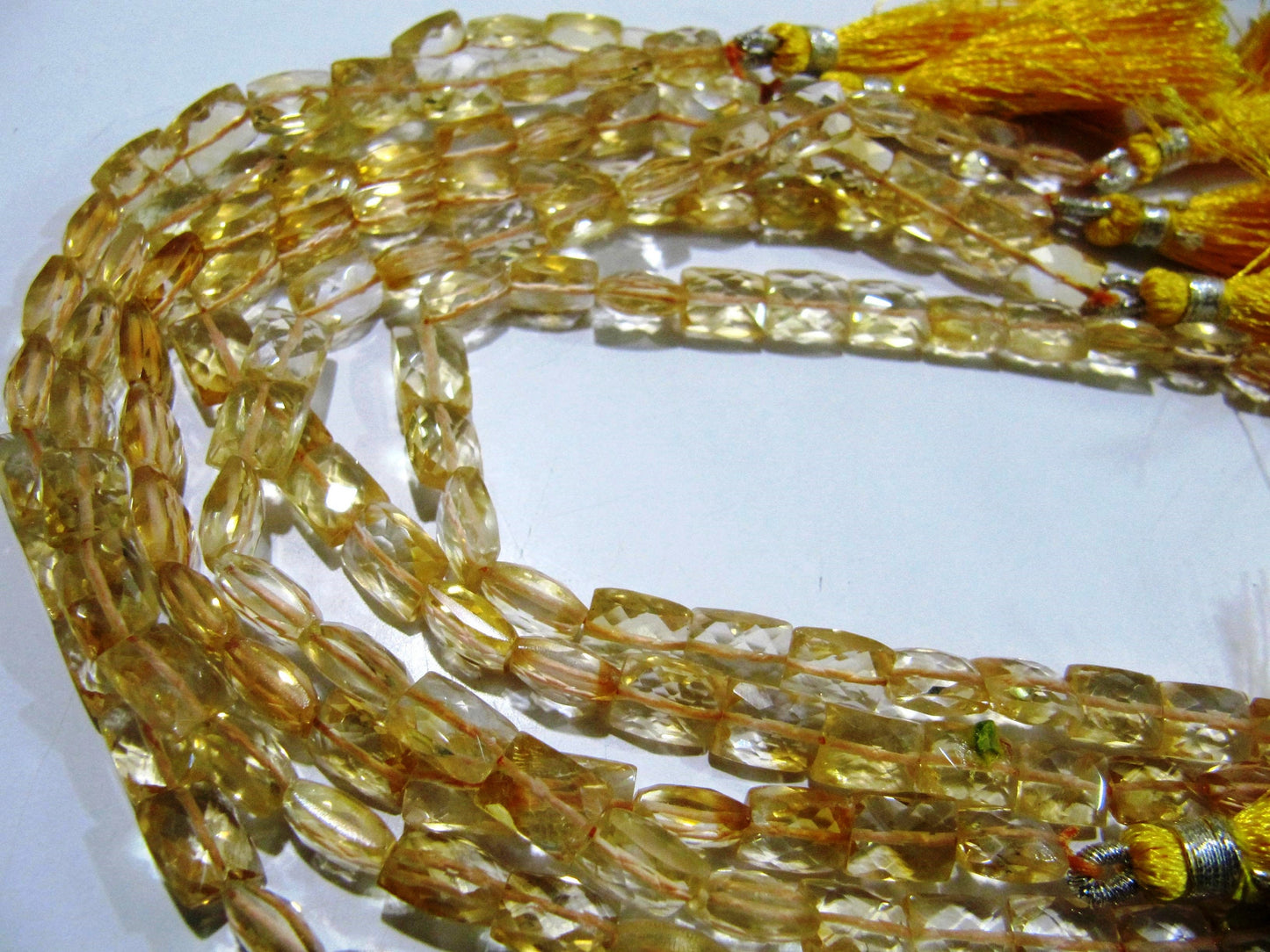 Natural Citrine Chiclet Rectangle  shape Briolette Faceted 6x8mm Beads Strand 8 inch long Gemstone Very Good Quality beads Wholesale Prices