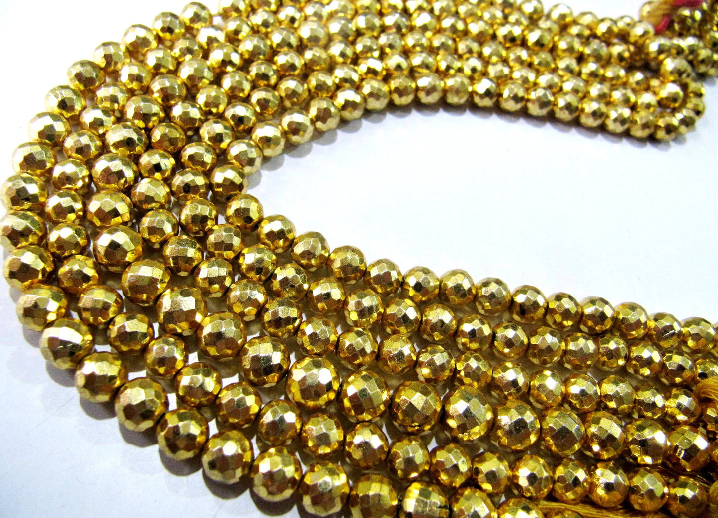 Natural Golden Pyrite Round Faceted Beads 6mm Top Quality Gemstone Beads Strand 10 inch Long Jewelry making beads