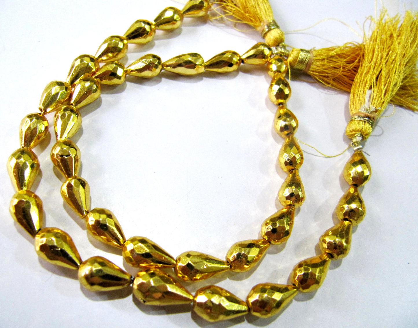 Natural Golden Pyrite Straight Drilled Briolette Tear drop shape Beads 8x13mm Top Quality Gemstone Beads Strand 8 inch Long Jewelry making