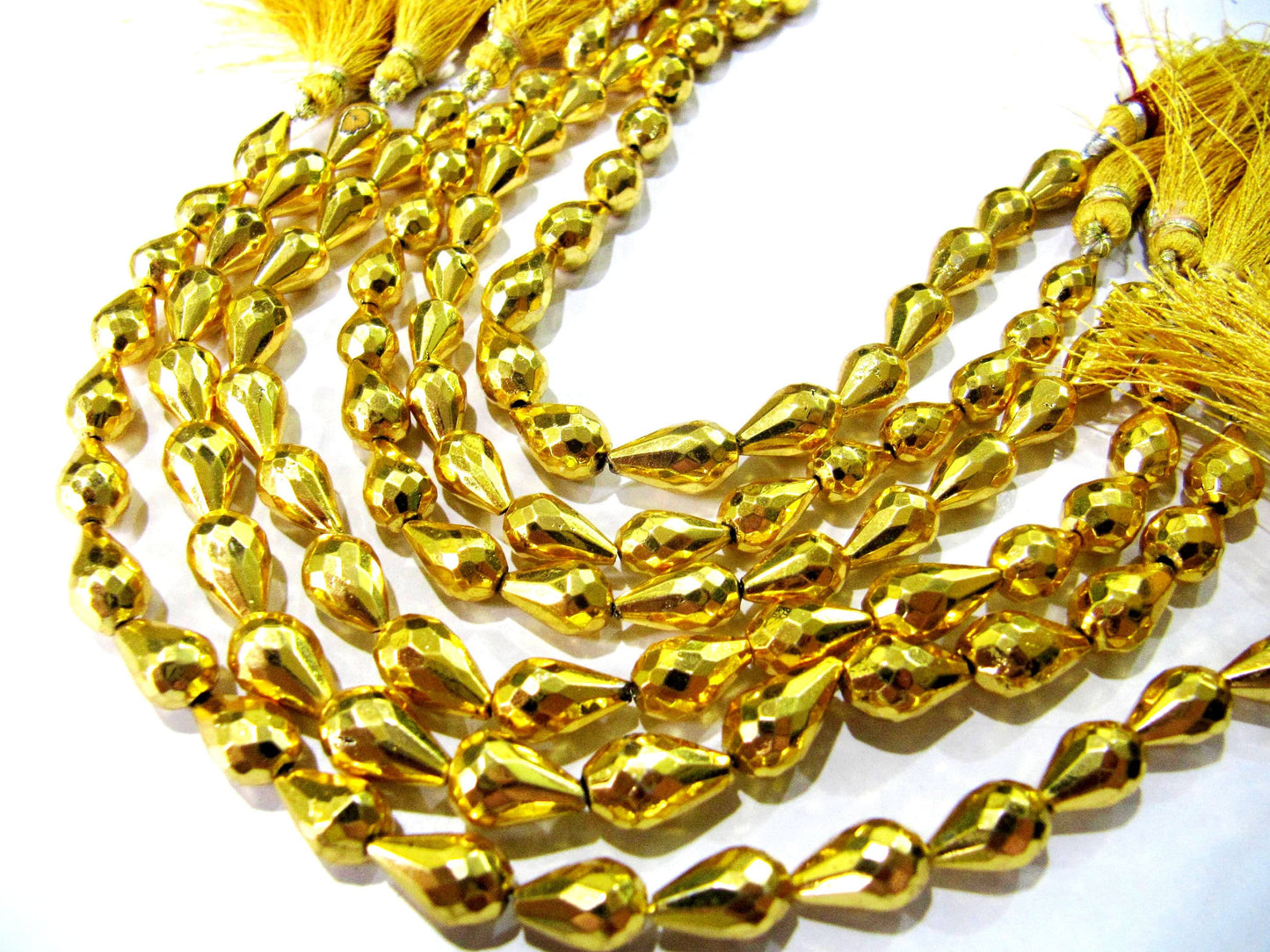 Natural Golden Pyrite Straight Drilled Briolette Tear drop shape Beads 8x13mm Top Quality Gemstone Beads Strand 8 inch Long Jewelry making