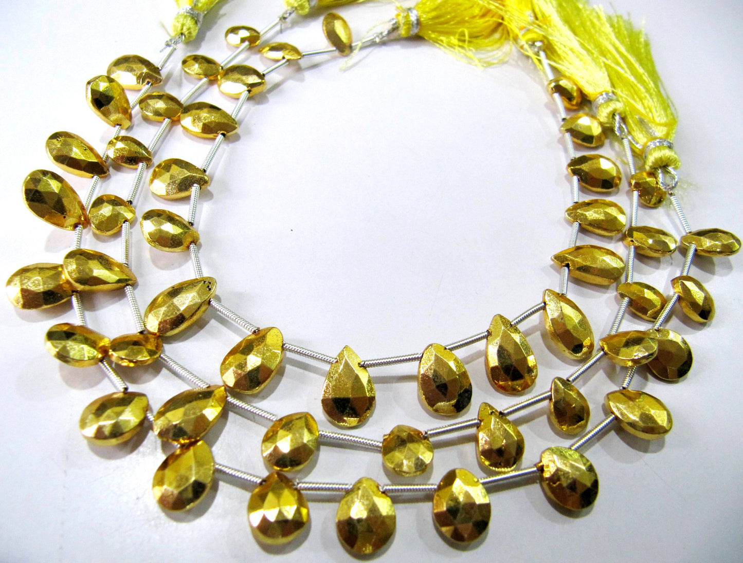 Natural Golden Pyrite Pear shape 7x10mm Top Quality Gemstone Beads Strand 8 inch Long Jewelry making gemstone beads Wholesale price
