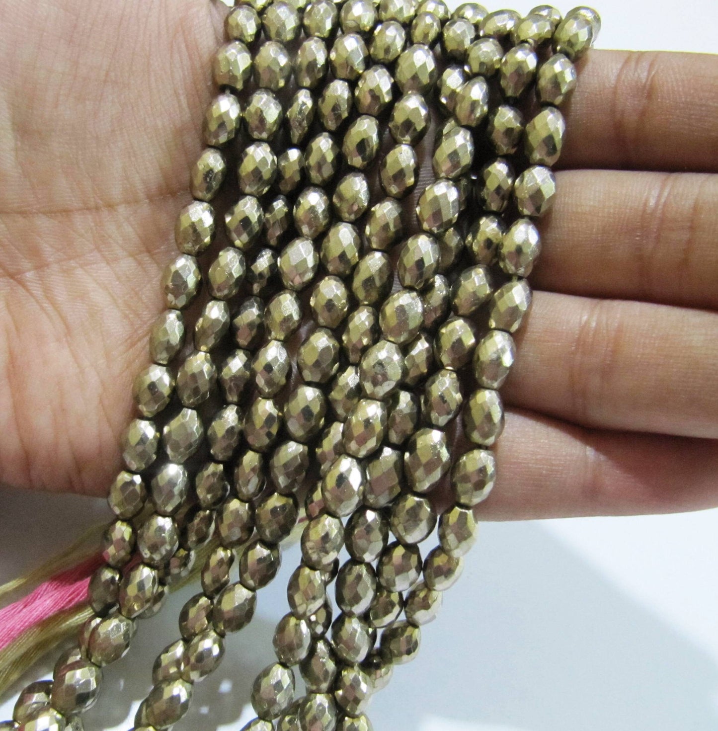 Natural Pyrite Barrel Shape Briolette Beads 5x7mm Top Quality Gemstone Beads Strand 10 inch Long Jewelry making Fancy gemstone beads