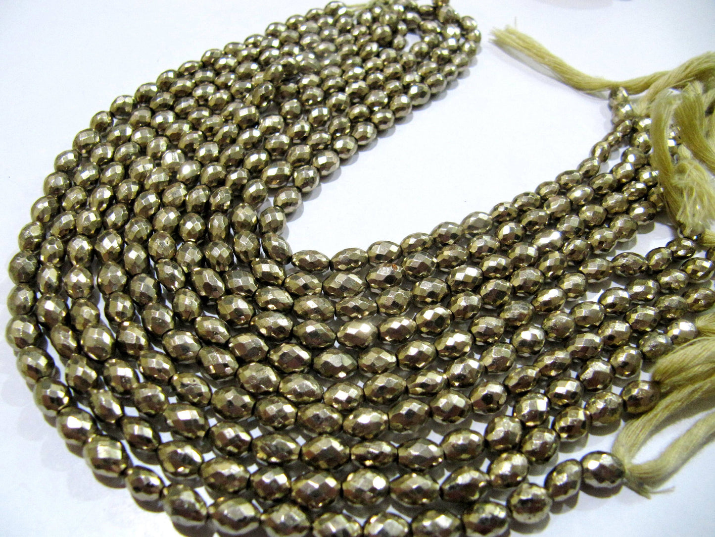 Natural Pyrite Barrel Shape Briolette Beads 5x7mm Top Quality Gemstone Beads Strand 10 inch Long Jewelry making Fancy gemstone beads