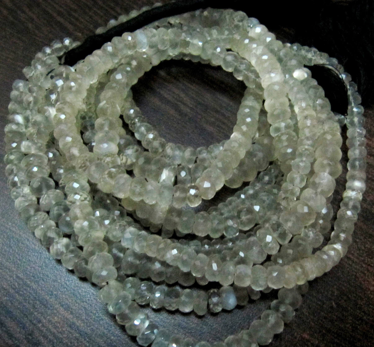 Natural Ceylon Moonstone Rondelle Faceted Beads 4 to 7mm Strand 7 inches long High Quality Gemstone Beads Wholesale Prices