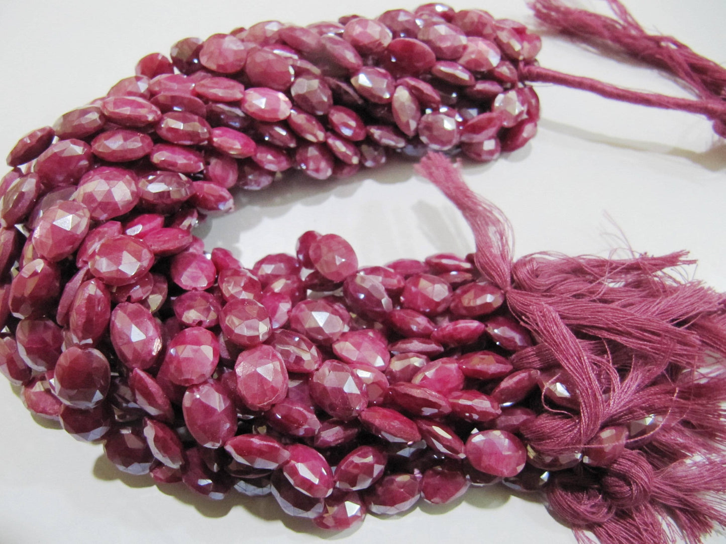 Natural Pink Moonstone Silver AB Mystic Coated Oval Faceted Beads 9x12mm Strand 13 inch long Top Quality Wholesale prices jewelry beads