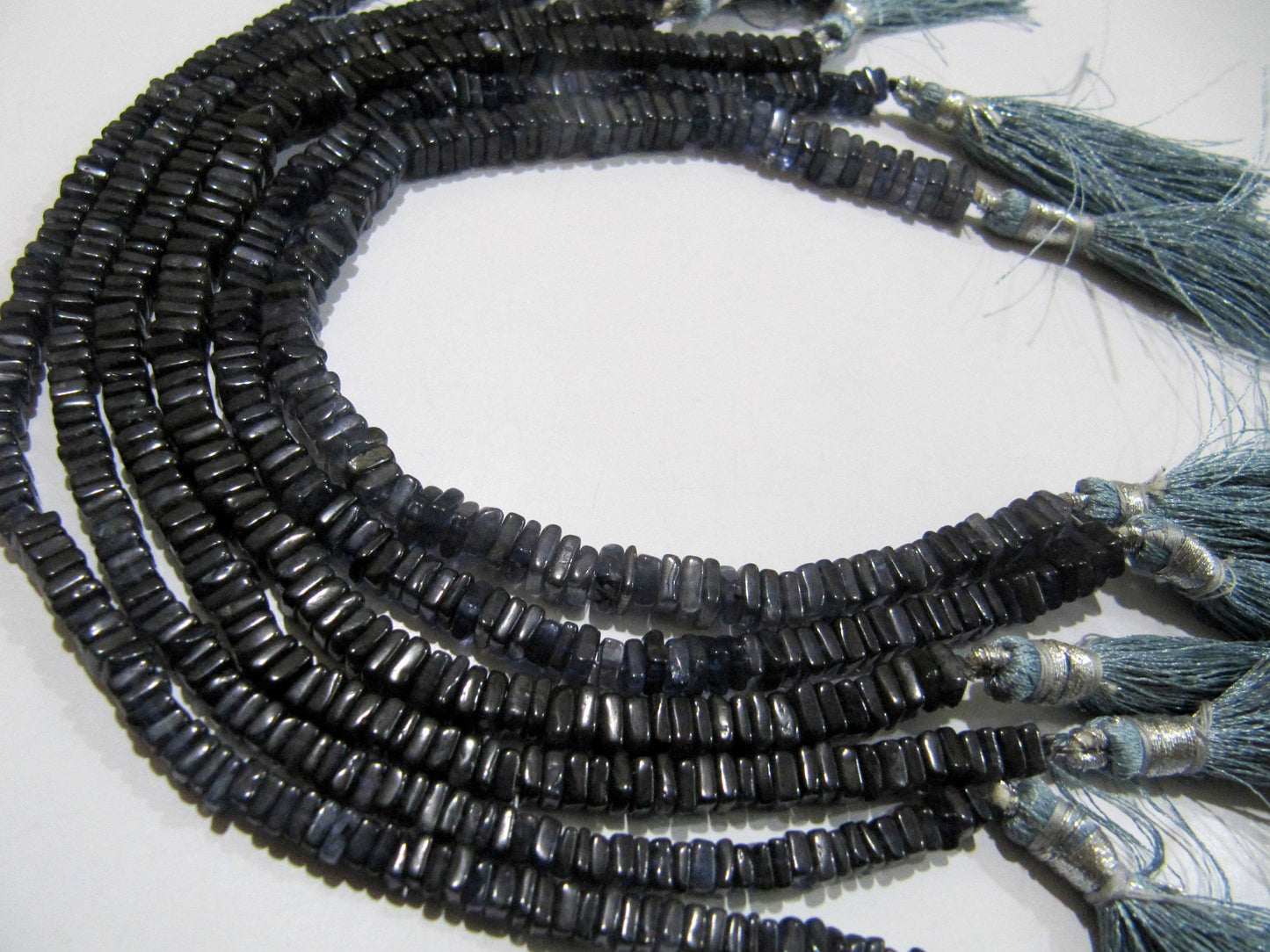 Natural Iolite  Heishi Cut Square Shape Beads 4-6mm Gemstone Beads Strand 8 inches Long Blue color Jewelry making gemstone