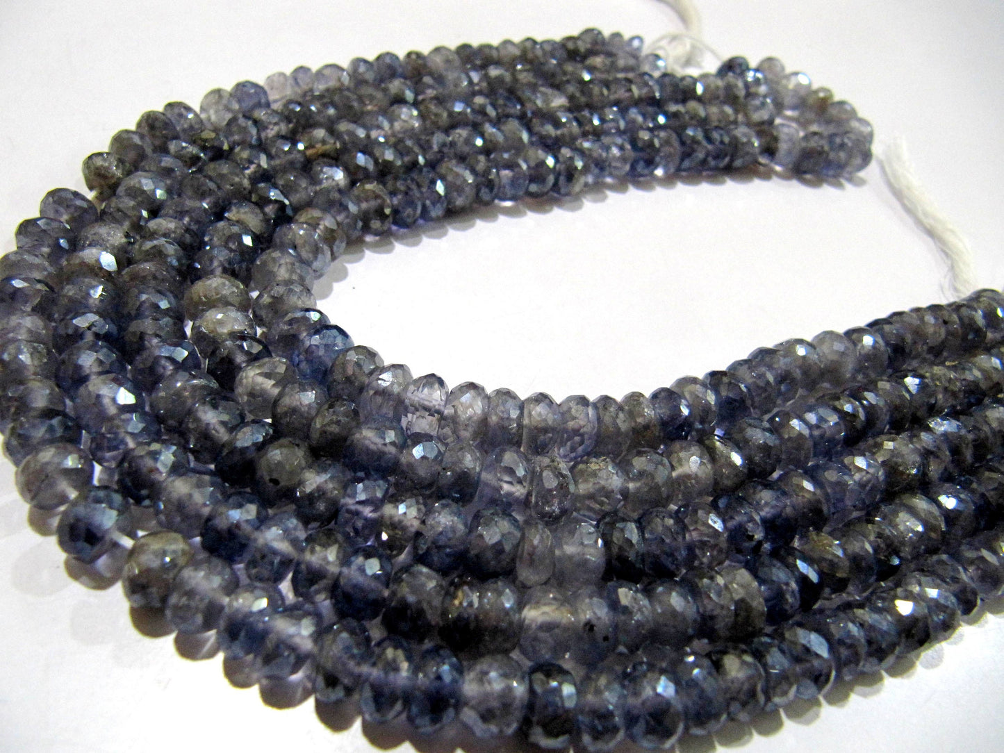 Natural Iolite Rondelle Faceted 7-8mm Gemstone beads Strand 10 inches long Beads Wholesale prices jewelry making gemstone
