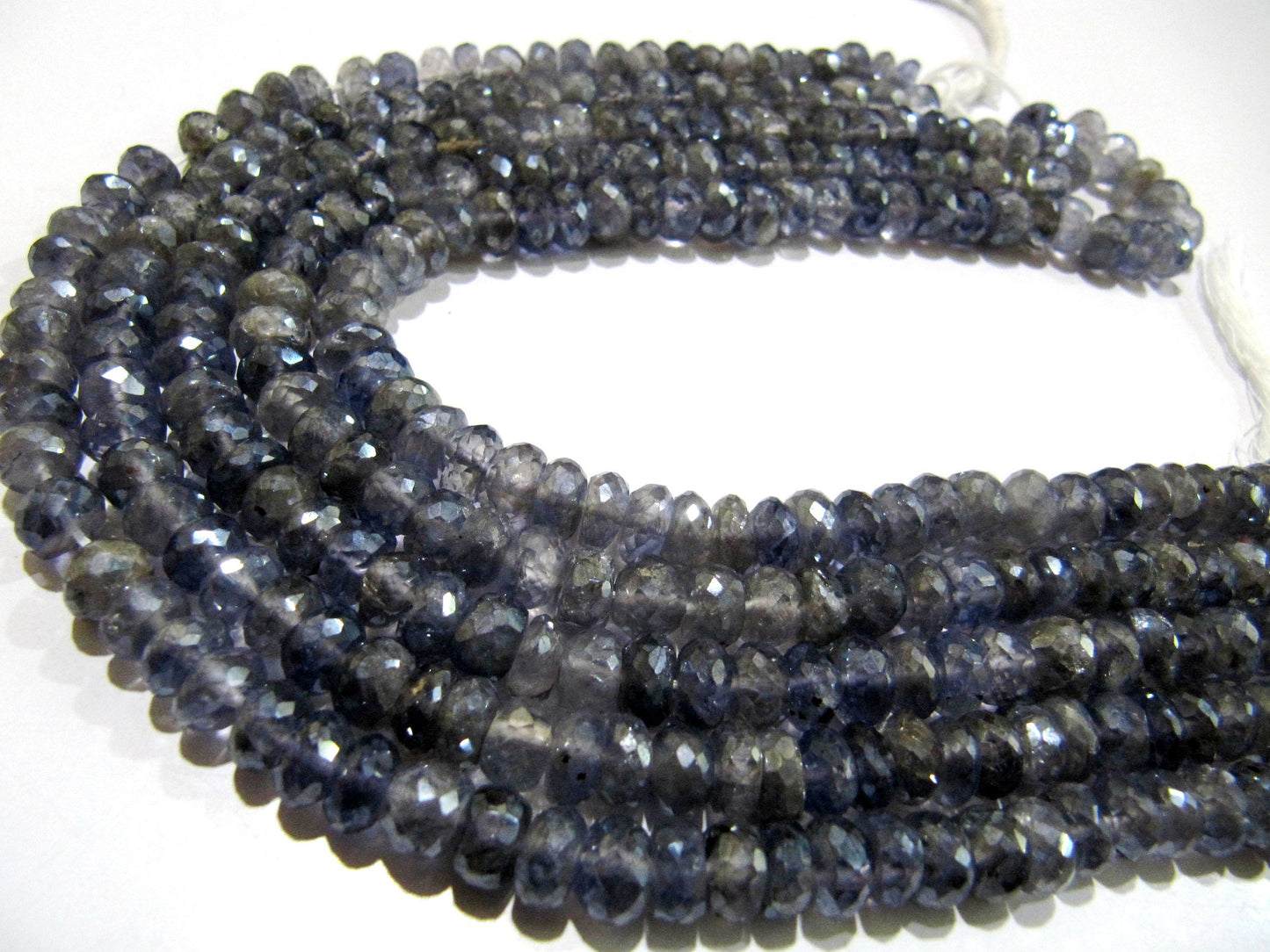 Natural Iolite Rondelle Faceted 7-8mm Gemstone beads Strand 10 inches long Beads Wholesale prices jewelry making gemstone