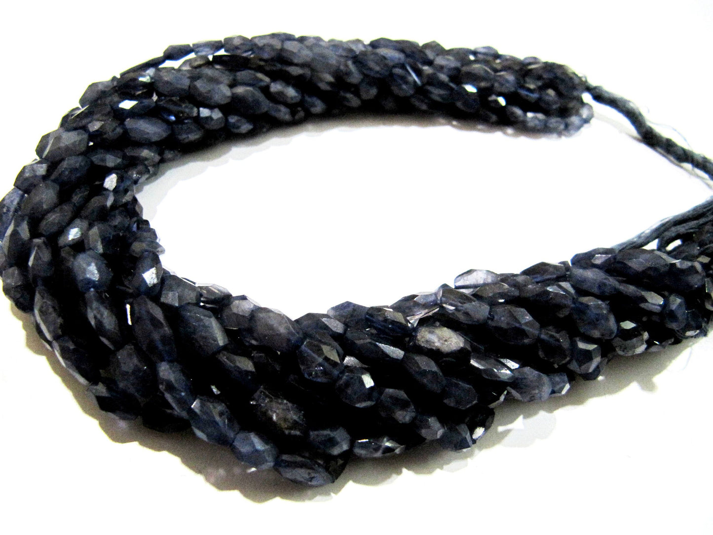 Natural Iolite Oval Faceted 5x8mm to 7x10mm Gemstone Briolette beads Strand 13 inches long Wholesale prices jewelry making gemstone Beads