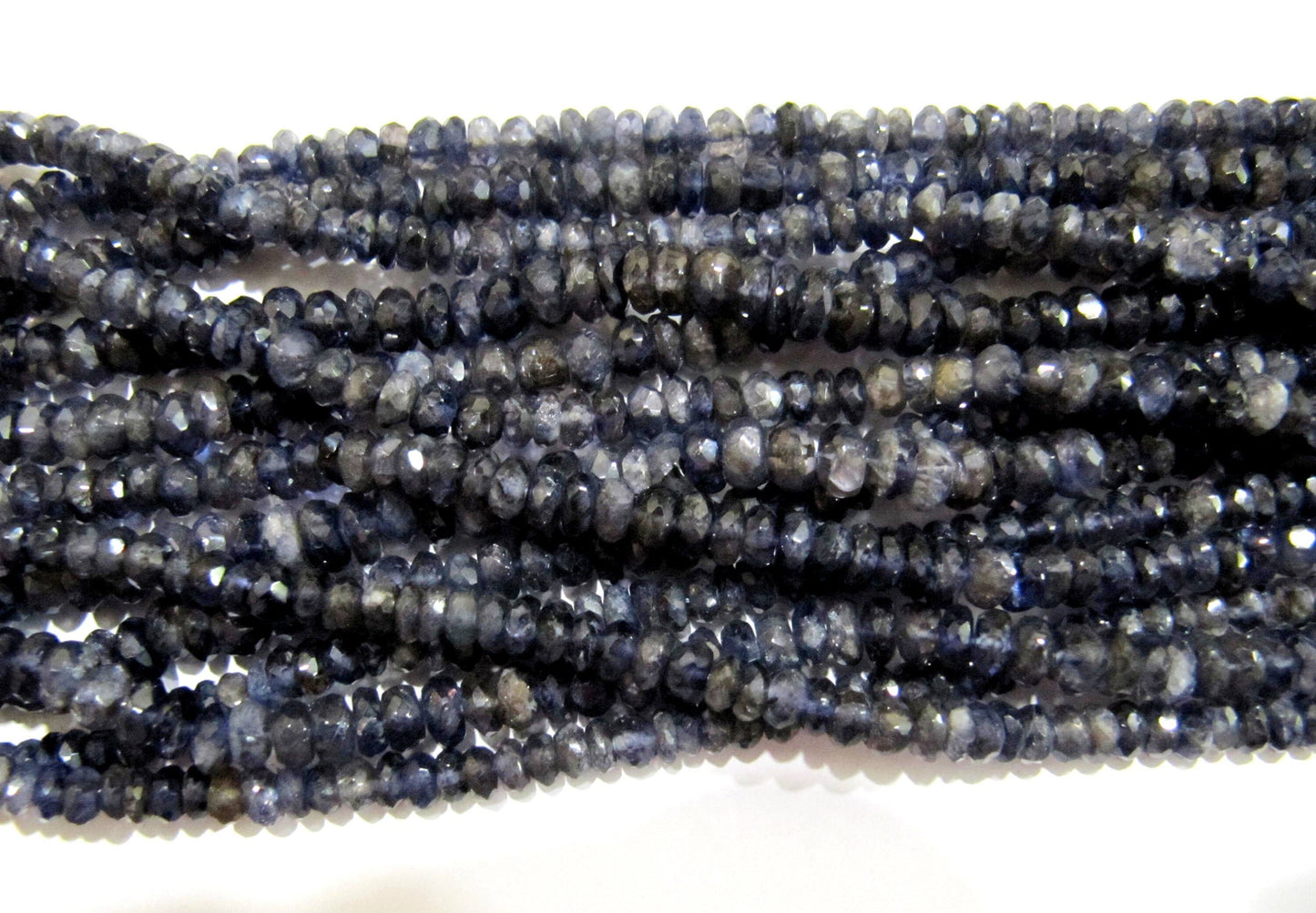 Natural Iolite Rondelle Faceted 4-6mm Gemstone beads Strand 13 inches long Beads Wholesale prices jewelry making gemstone beads