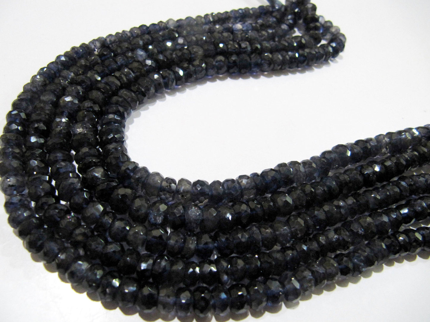 Natural Iolite Rondelle Faceted 7-8mm Gemstone beads Strand 10 inches long Beads Wholesale prices jewelry making gemstone