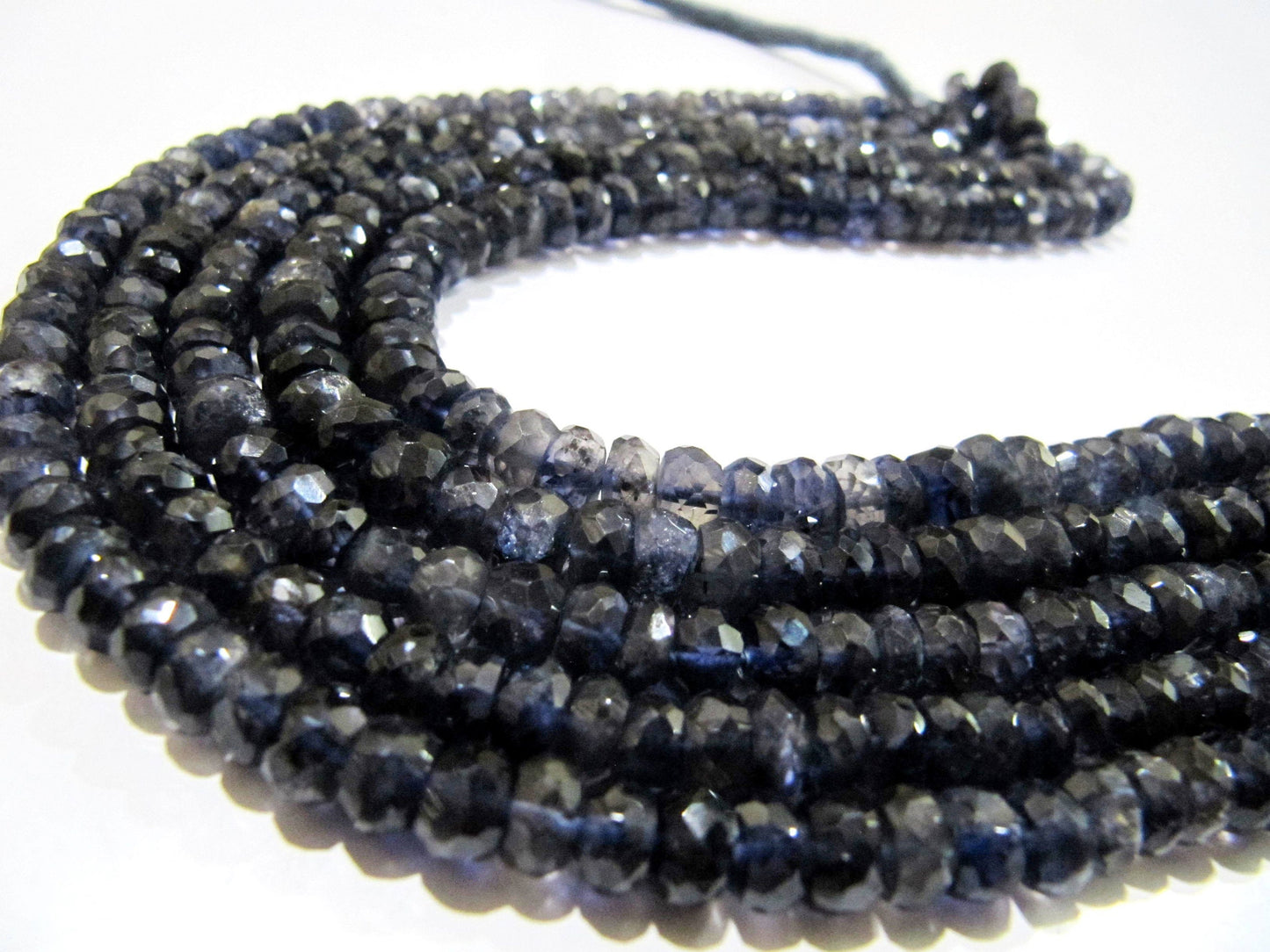 Natural Iolite Rondelle Faceted 7-8mm Gemstone beads Strand 10 inches long Beads Wholesale prices jewelry making gemstone