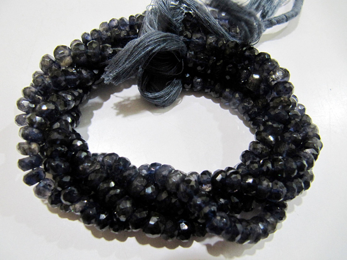 Natural Iolite Rondelle Faceted 7-8mm Gemstone beads Strand 10 inches long Beads Wholesale prices jewelry making gemstone