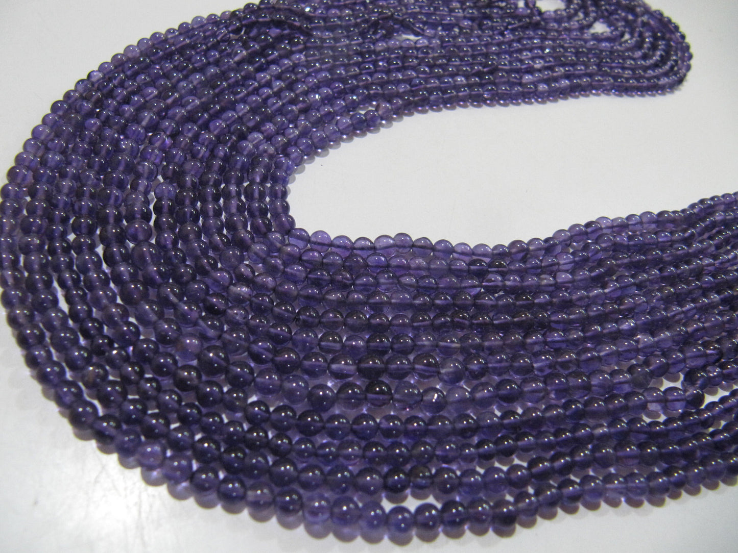 Natural Amethyst Round Plain Smooth 4mm Beads best Quality Beads Strand 13 inches Long Wholesale Prices jewelry making gemstone beads