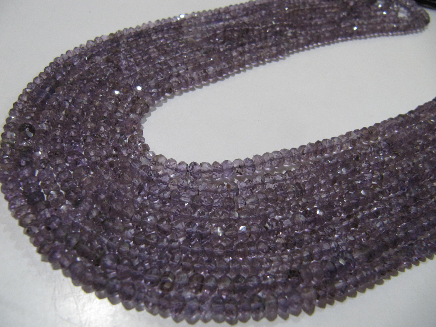 Natural Pink Amethyst Rondelle Faceted 3-4 mm Beads Strand 13 inches Long top quality Jewelry making  gemstone beads