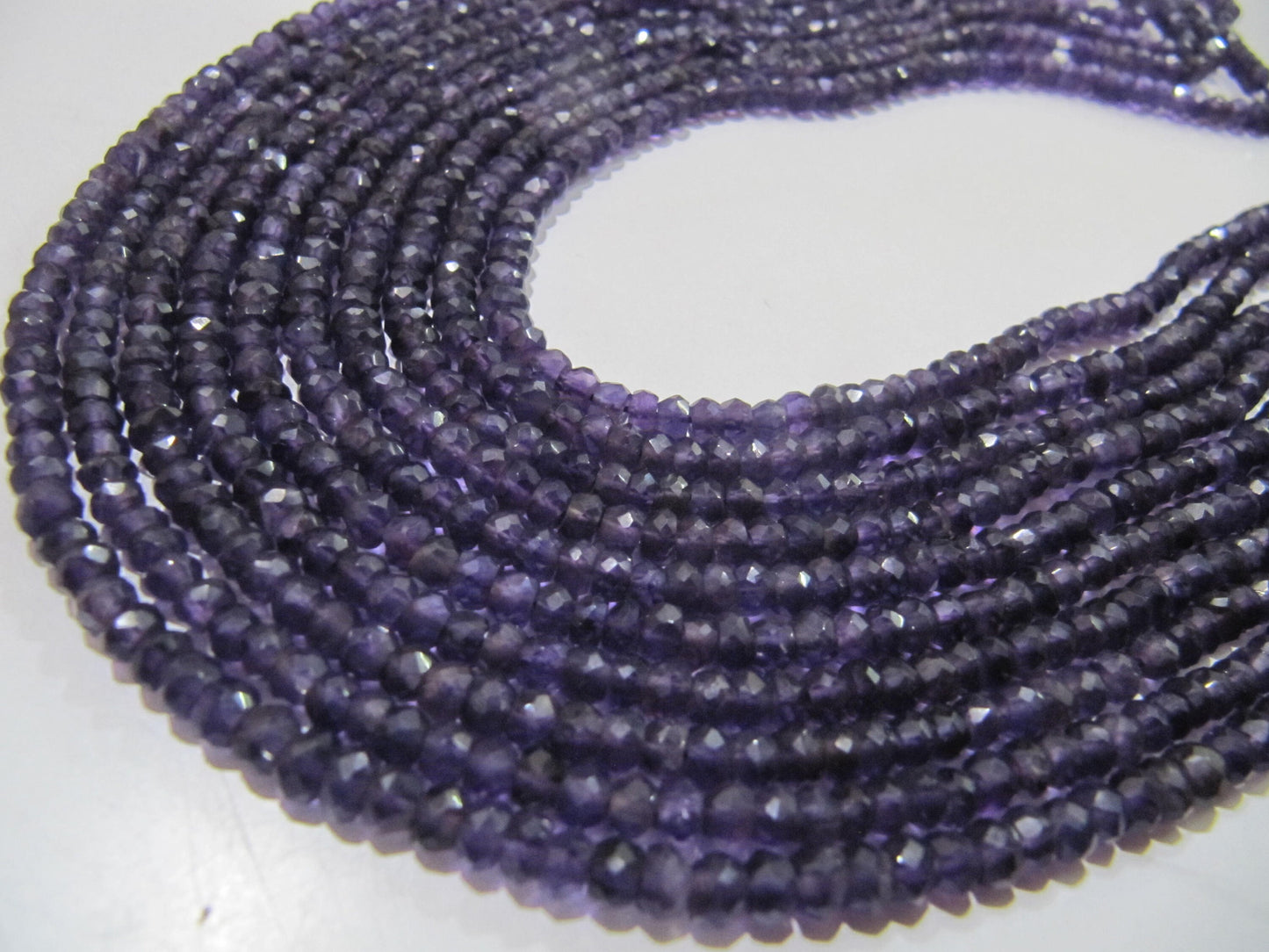 Natural Amethyst Rondelle Faceted Beads 3-4 mm best Quality Beads Strand 13 inches Long Jewelry making gemstone