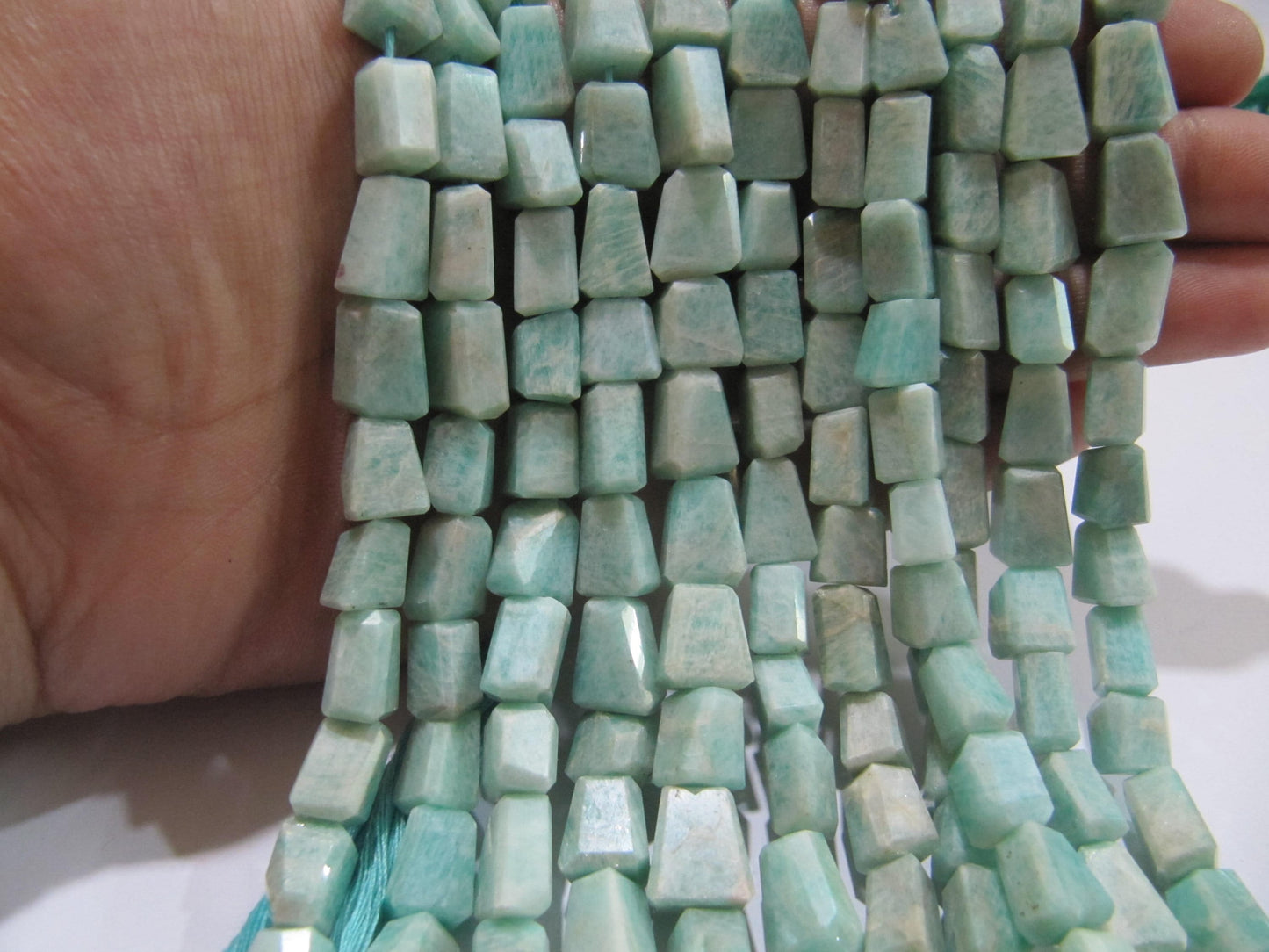 Natural Amazonite Nugget Shape tumbled Size 9x11mm to 10x12mm Gemstone Beads Strand 8 inch long High Quality Wholesale Prices