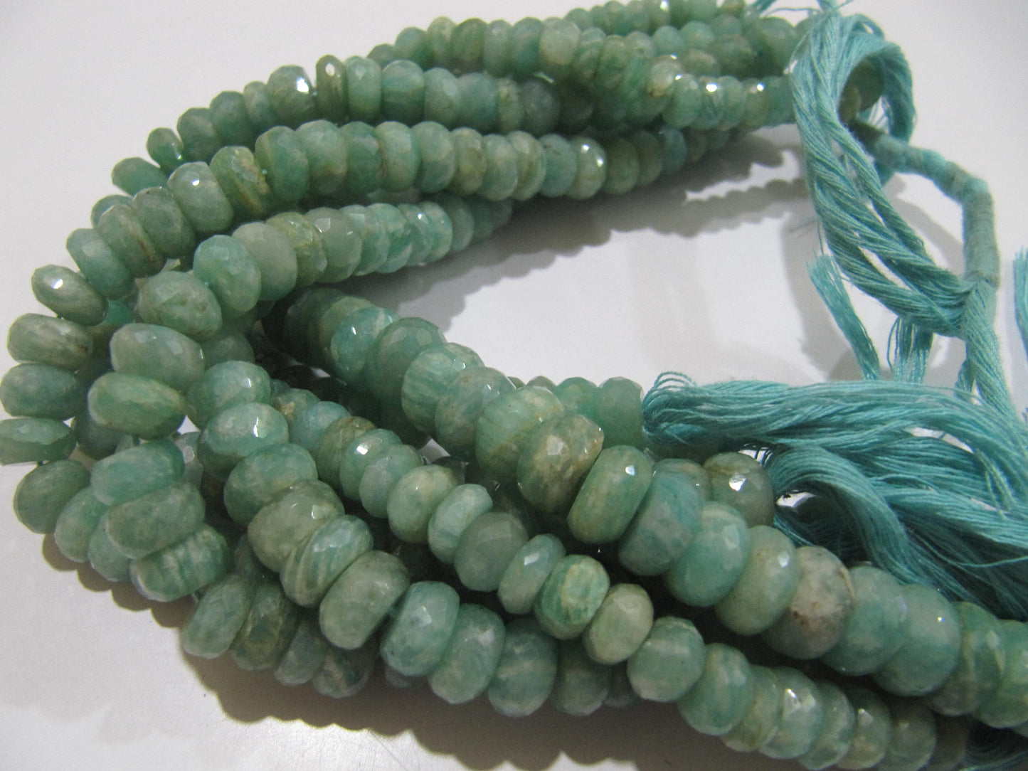Natural Amazonite Rondelle Faceted 7 to 10 mm Gemstone Beads Strand 8 inch long High Quality Wholesale Prices Jewelry making gemstone beads