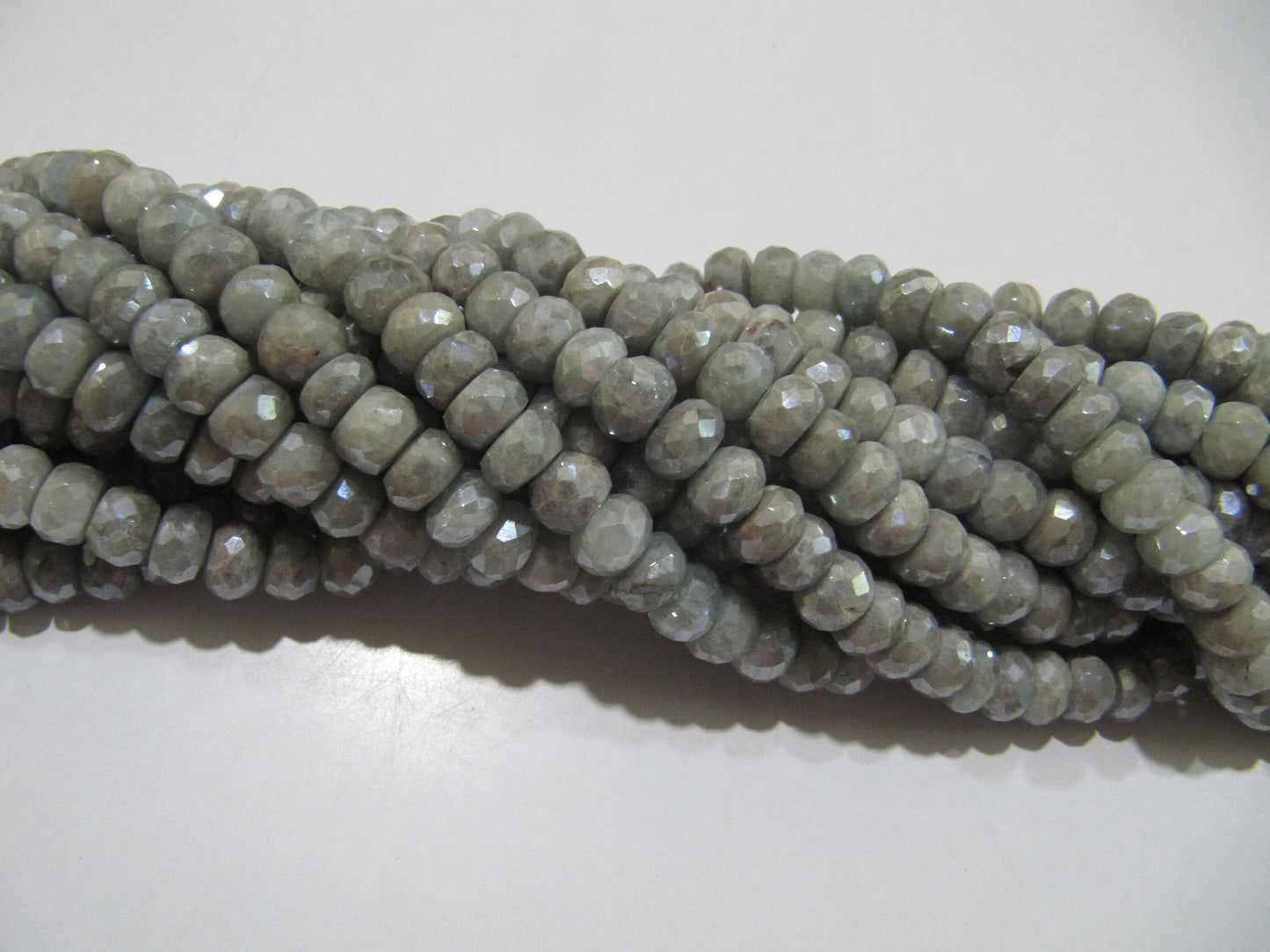 Natural Aquamarine Silver AB Mystic Coated Rondelle Faceted Beads 7-8mm Strand 8 inch long Top Quality Wholesale prices Jewelry making beads