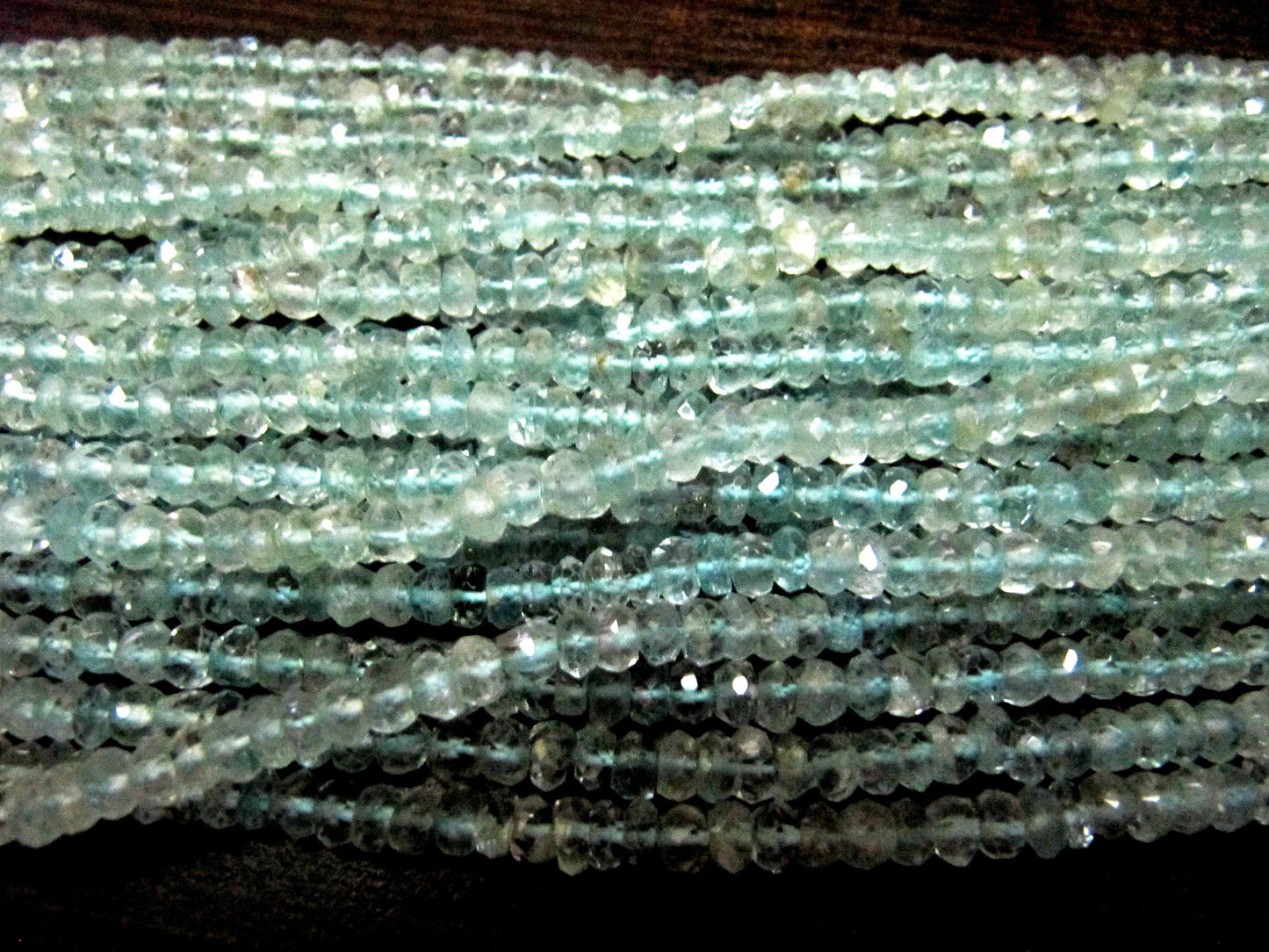 Natural Aquamarine Rondelle Faceted 4-5 mm Gemstone Beads Strand 14 inches long Top Quality Wholesale Prices aquamarine Gemstone beads