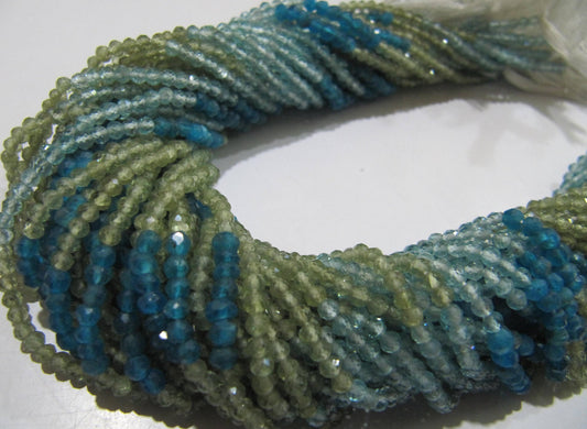 Natural Multi Apatite Rondelle Faceted 3mm Beads Strand 13 inches long Best Quality Beads Wholesale prices jewelry making gemstone beads
