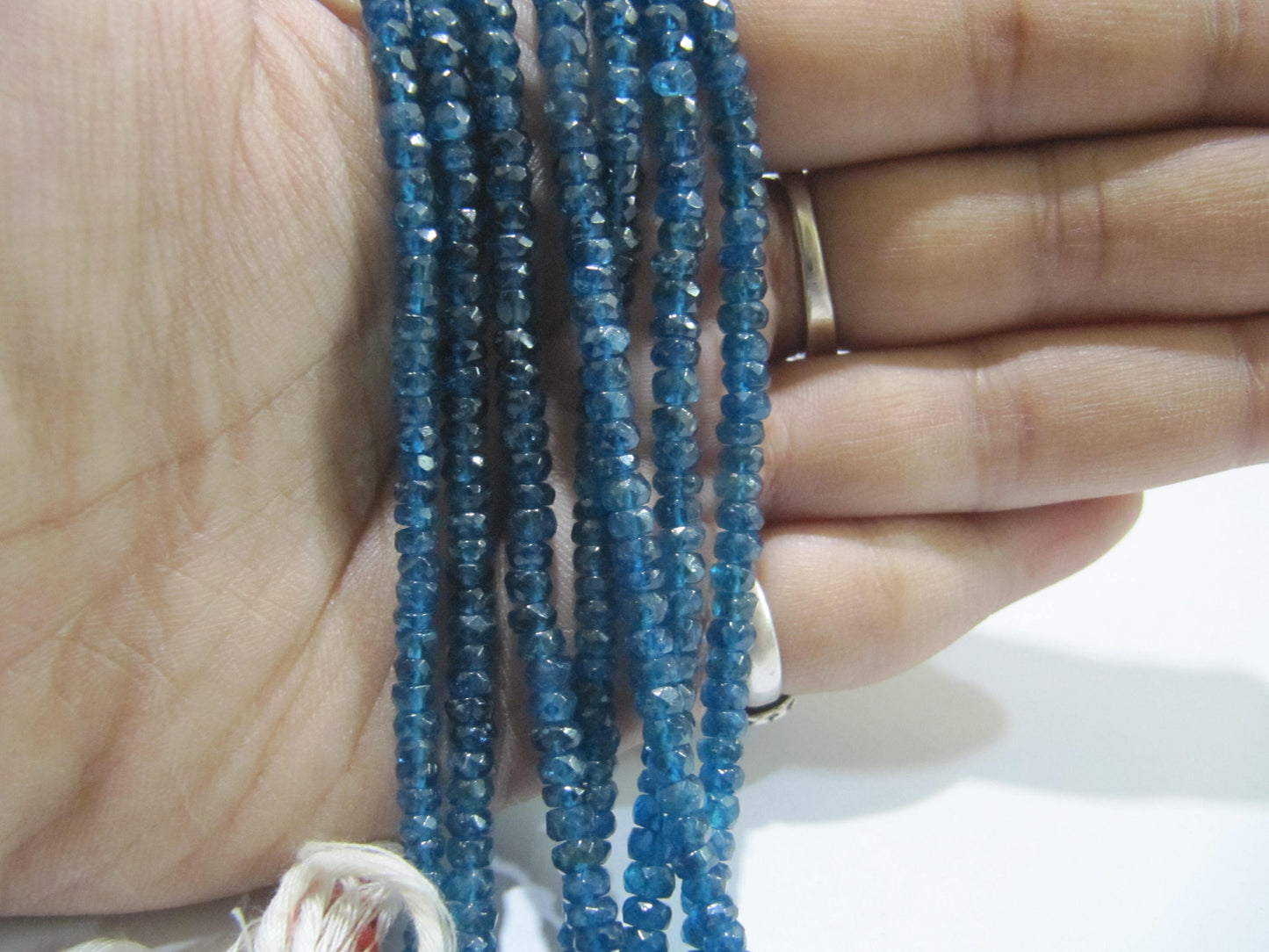 Natural Neon Apatite Rondelle Faceted 4 to 6 mm Beads Strand 14 inches long Best Quality Wholesale prices jewelry making gemstone beads