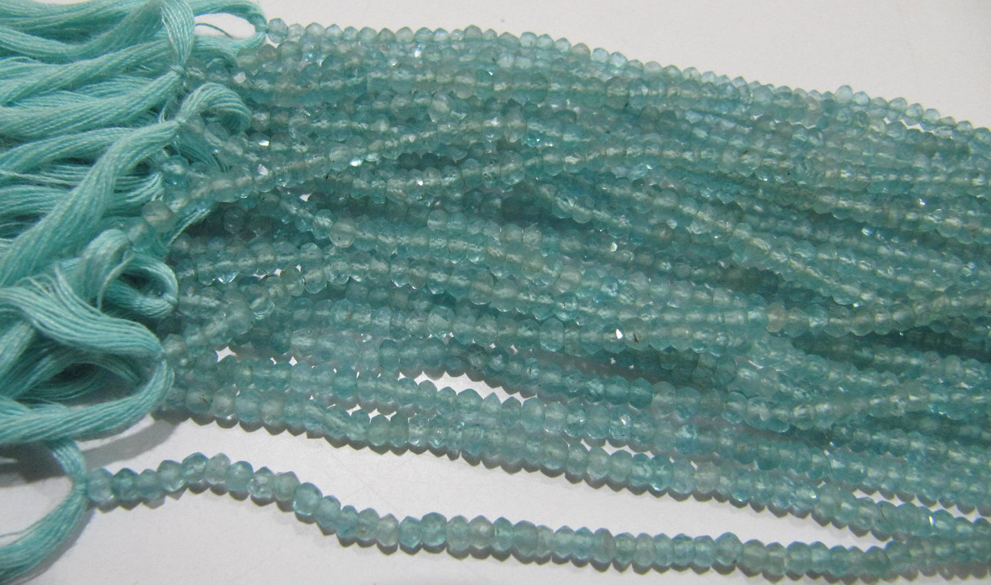 Natural Blue Apatite Rondelle Faceted 2.5-3 mm Beads Strand 13 inches long Best Quality Wholesale prices jewelry making gemstone beads