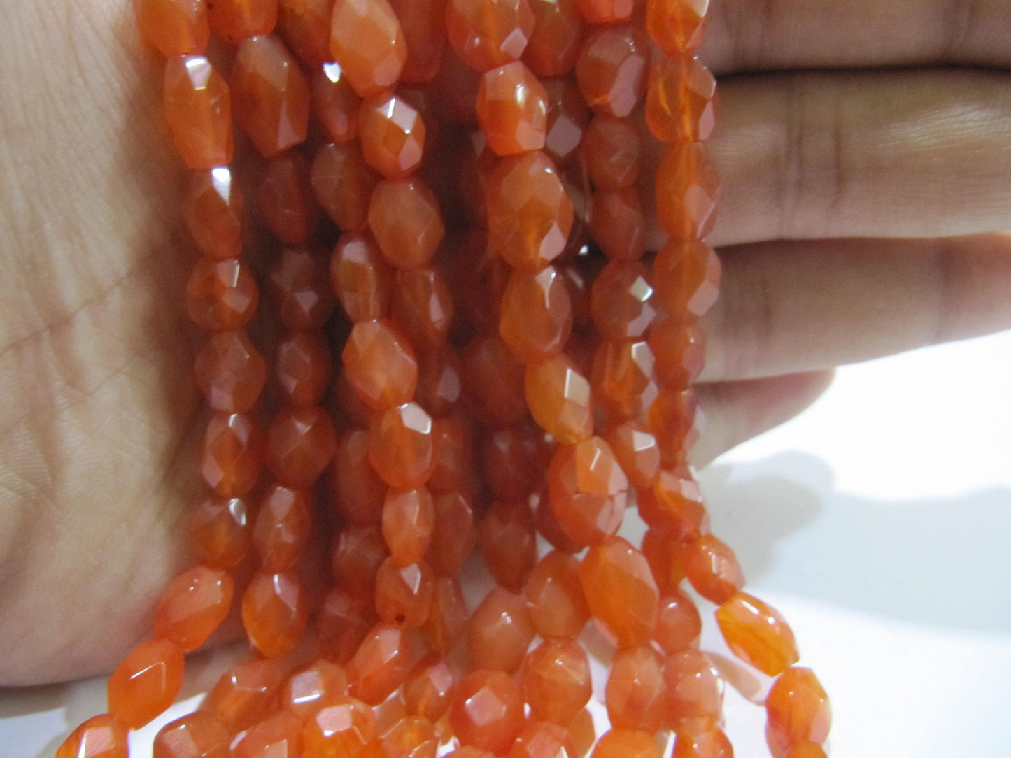 Natural Carnelian Faceted Oval Shape 6x9mm Briolette Gemstone Beads Strand 13 inch long Top Quality Wholesale Price jewelry making gemstone
